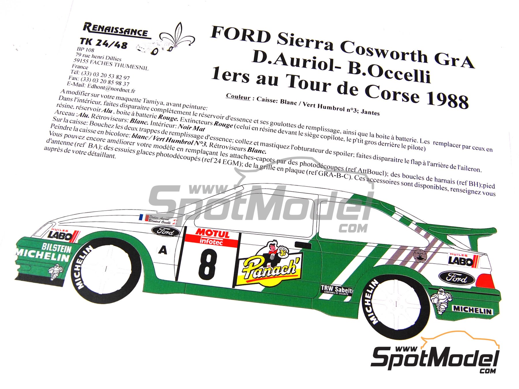 Renaissance Models TK24/048: Marking / livery 1/24 scale